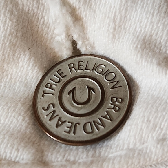 True Religion Jeans Women's 27 White Flare Cotton Stretch Boot Cut Made USA - Picture 4 of 14